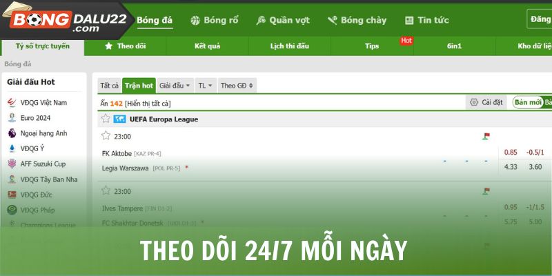 BONGDALU 22 Theo dõi 24/7 mỗi ngày